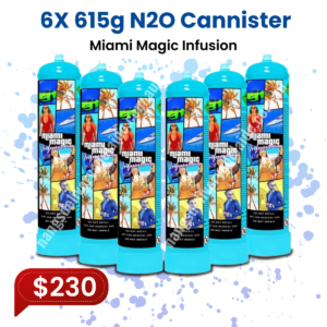 Miami Magic Infusions 615g N2O Cannister (6 Bottles)