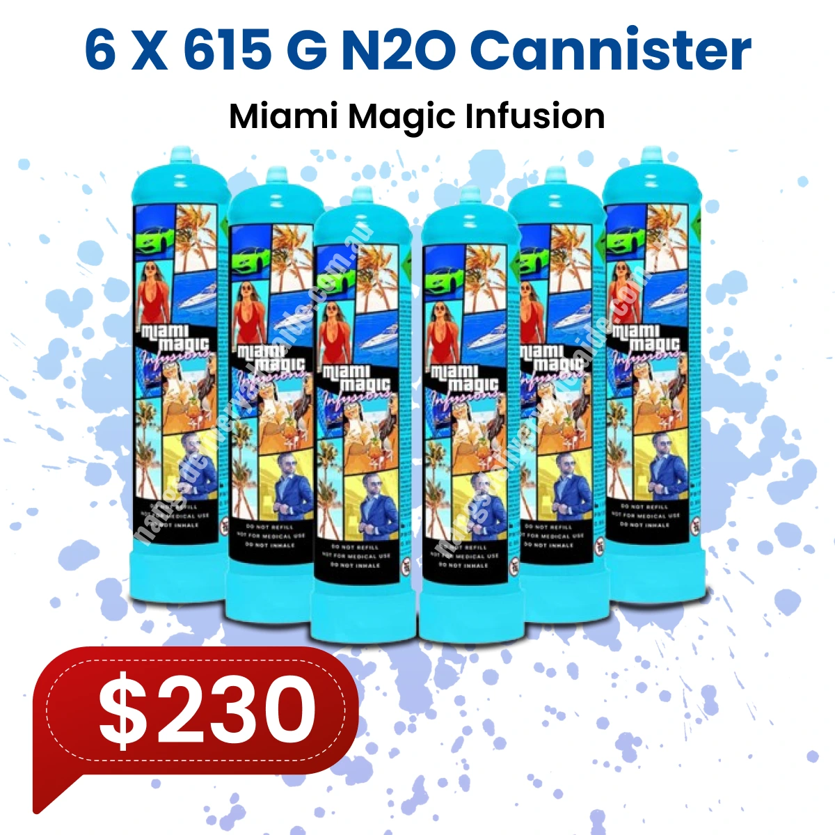 Miami Magic Infusions 615g N2O Cannister (6 Bottles)