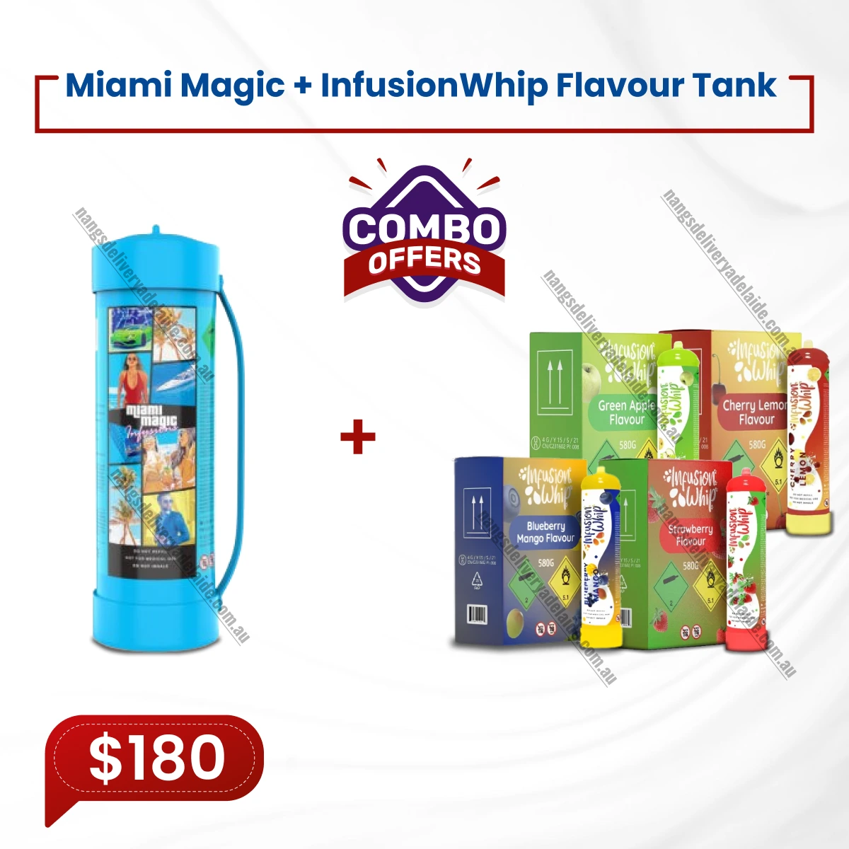 1x Miami Magic 3.3L tank + 1x Infusionwhip flavour 580g tank