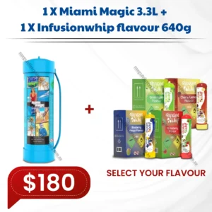 1x Miami Magic 3.3L tank + 1x Infusionwhip flavour 640g tank