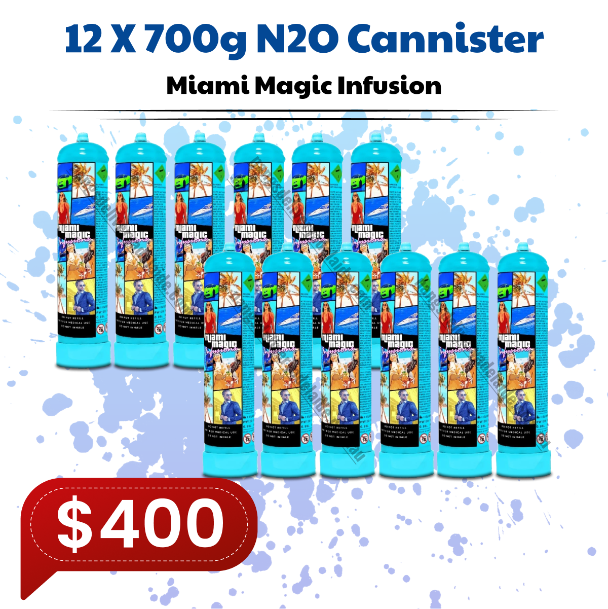 Miami Magic Infusions 700g N2O Cannister (12 Bottles)