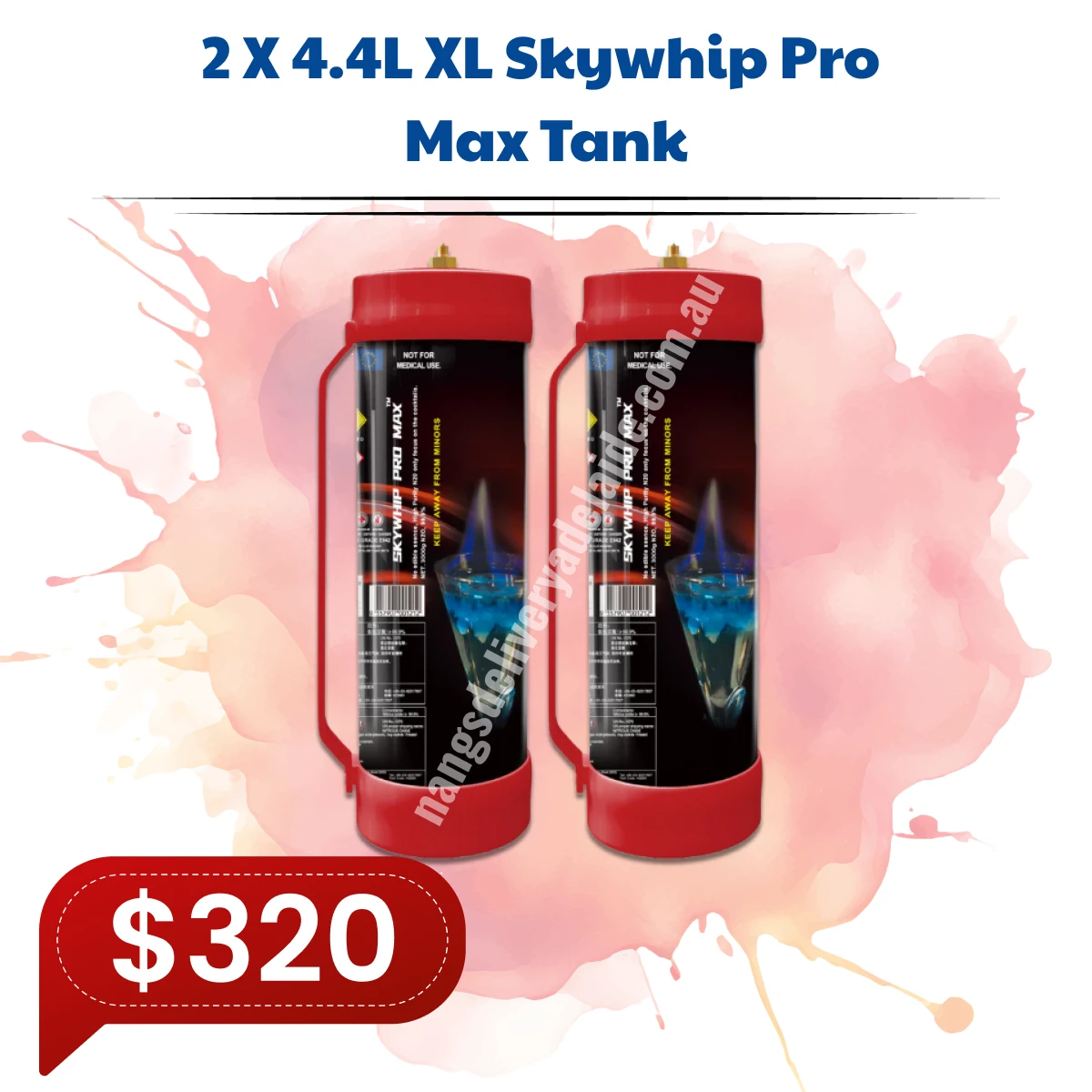 2 x Skywhip Pro Max 4.4L N2O Tank